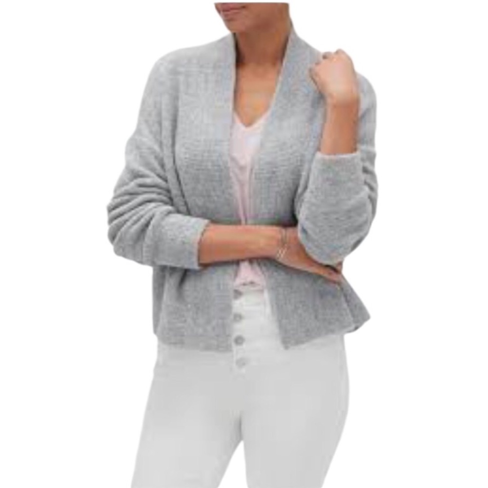 Banana Republic Poodle Cardigan in Gray Size Small